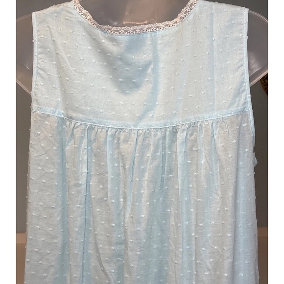 Eileen West Small Blue White Nightgown Cotton New With Tags Long Sleep Granny - Picture 6 of 8